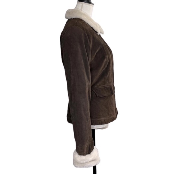 Maxima Wilsons The Leather Experts Suede Leather Fur Lined Full Zip Jacket - Picture 6 of 13